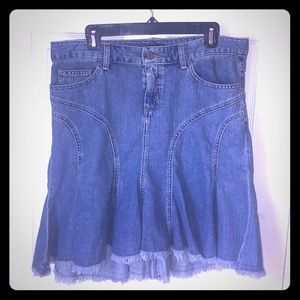 EXPRESS Denim skirt Fringe bottom